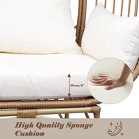 Egg Chair, Patio Egg Chair Indoor, All-Weather Oversized Rattan Egg Lounge Chairs for Living Room, Balcony, Backyard 2