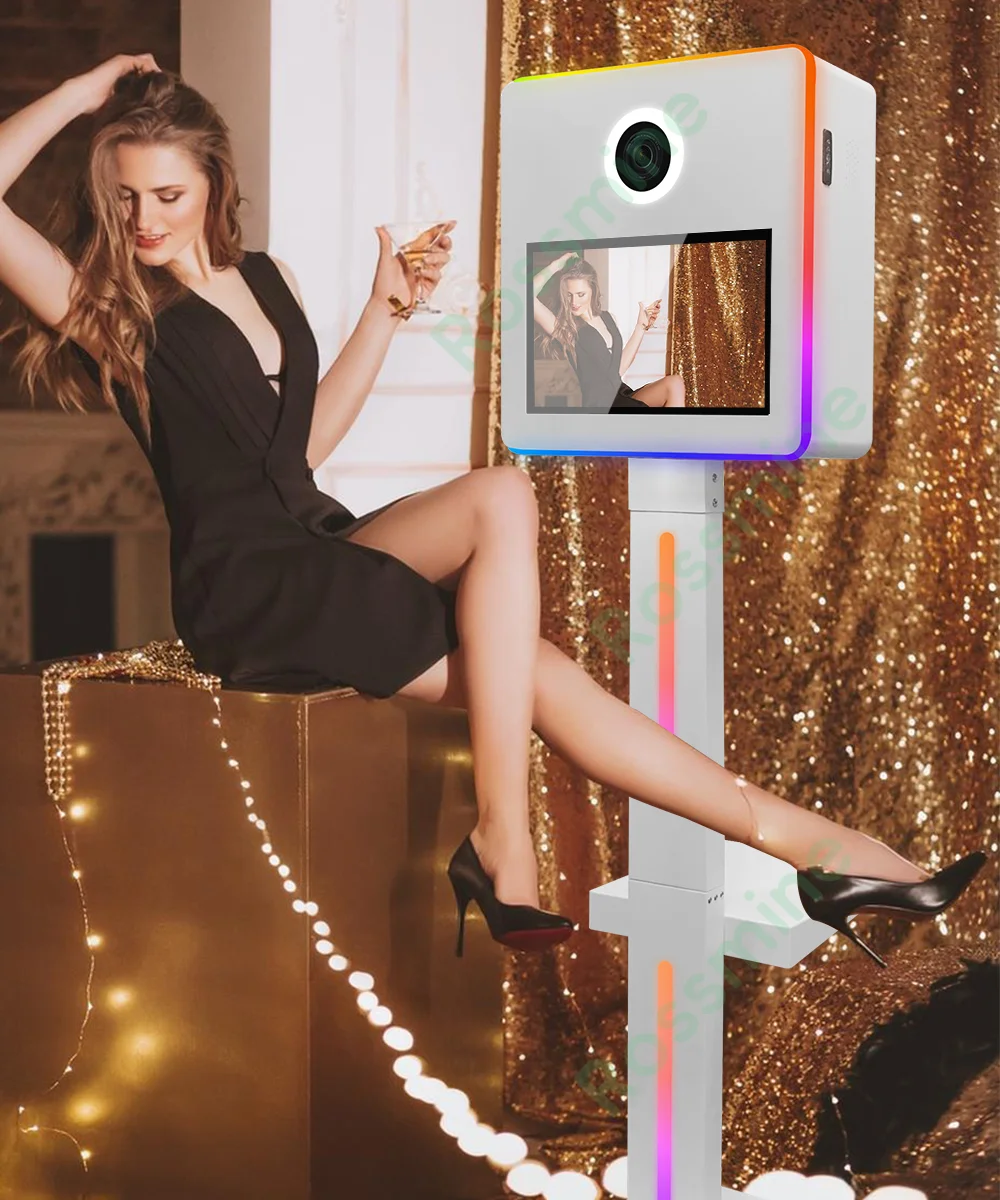 

Portable Magic Mirror Photo Booth Kiosk Business Touch Screen Photo Mirror Booth 15.6in dslr Photobooth Shell Wedding Machine