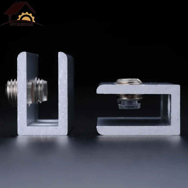 16 Pieces Glass Shelf Clamp Holder Glass Fasteners Glass Clamps for 10/14/16/18/20mm Thick Glass Clips Shelf Ceramic Tile Holder Corner Bracket Aluminum 10 Sizes