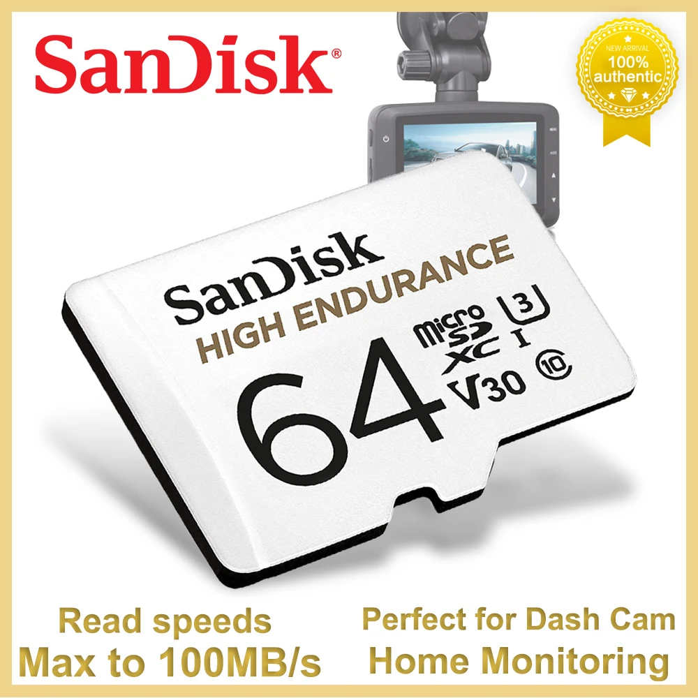 Sandisk High Endurance Video Microsdxc Card Read Up To 100mb/s C10 4k