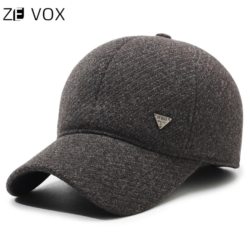 Autumn Winter Thickened Duck Tongue Hat for Middle-aged and Elderly Men, Plus Velvet Baseball Cap Keeping Warm Ear Protection