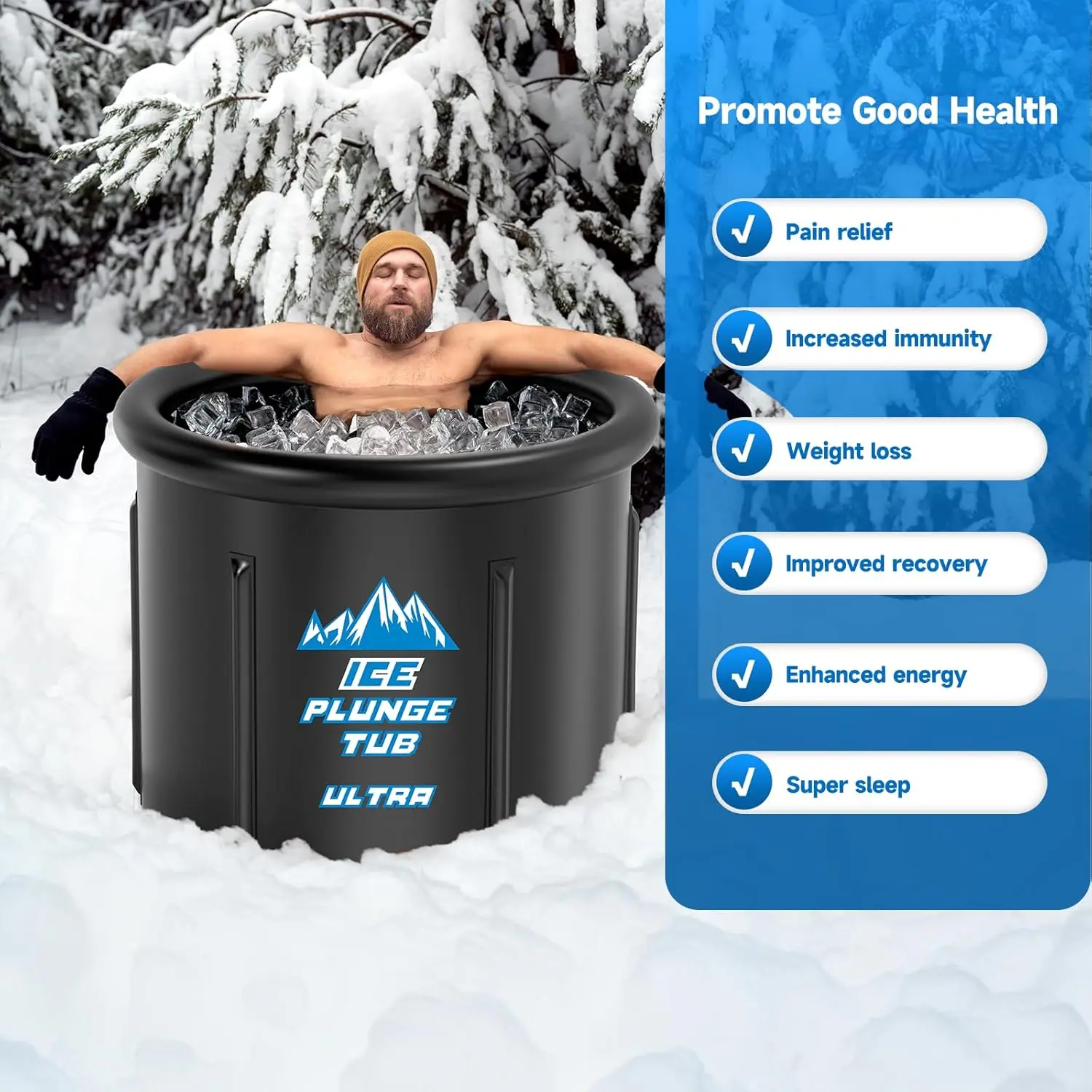 Cold Plunge Tub Size 126 Gallons Ice Bath Tub, Multiple Layered Portable Ice Bath, Cold Water Therapy Training Athletes Recovery 5