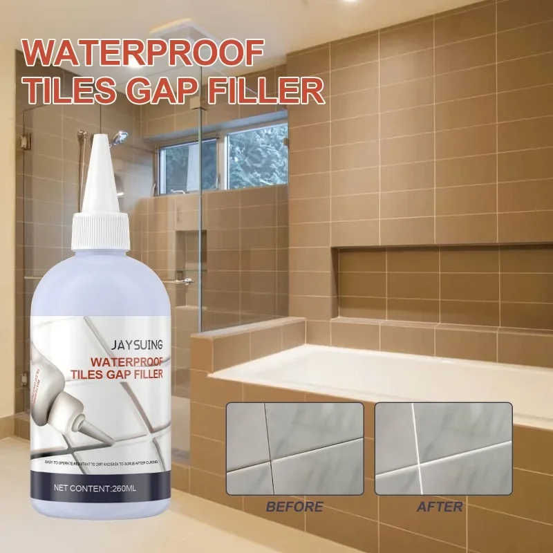 260ml Tile Gap Repair Agent Strong Waterproof Ceramic Tile Grout Crack Filling Bathtub Fixing Mending Glue Home Bathroom Caulk