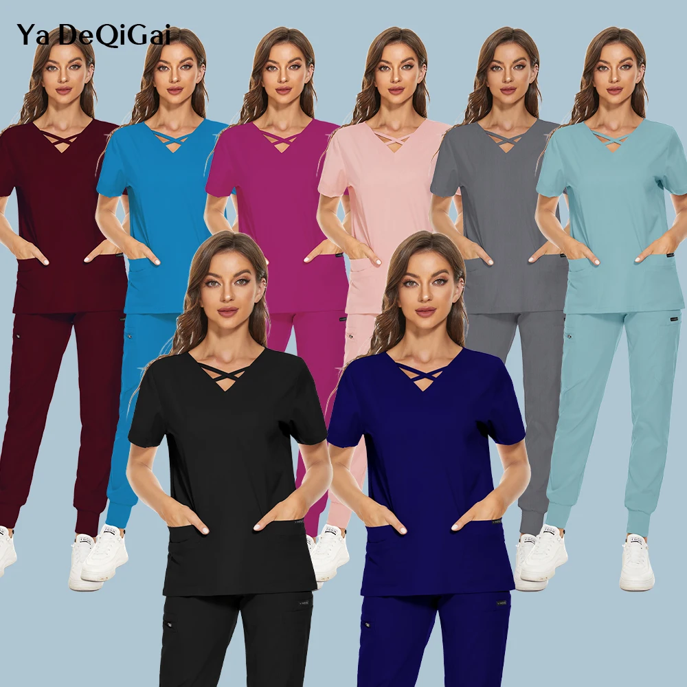 

Soft Breathable High End Workwear Lab Clothes Doctor Suits Elasticity Nurse Nursing Uniforms Medical Dental Clinic Scrubs Sets