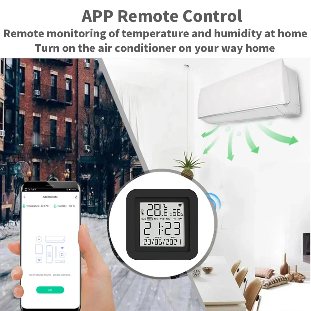 Smart Tuya WiFi IR Remote per condizionatore d'aria TV AC Sensore di umidità della temperatura APP Tuya Smart Life Alexa Google Home Yandex - immagine 2