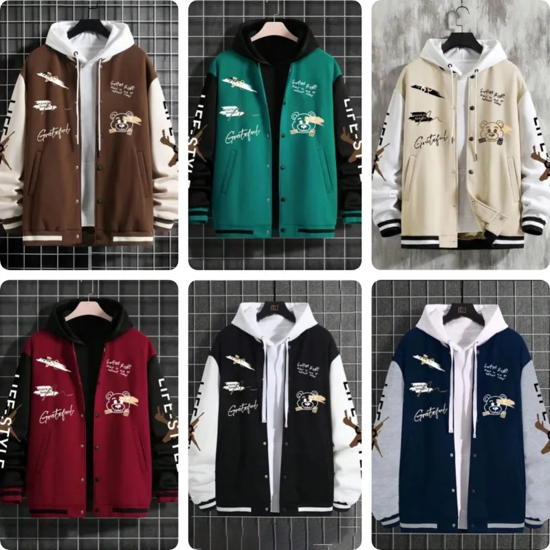Men's Baseball Jacket Spring Autumn Loose Casual men baseball jacket