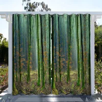 1 pc, Landscape Forest Printed Waterproof Outdoor Curtains for SunProtection and Decoration in Living Room, Bedroom, andKitchen 1