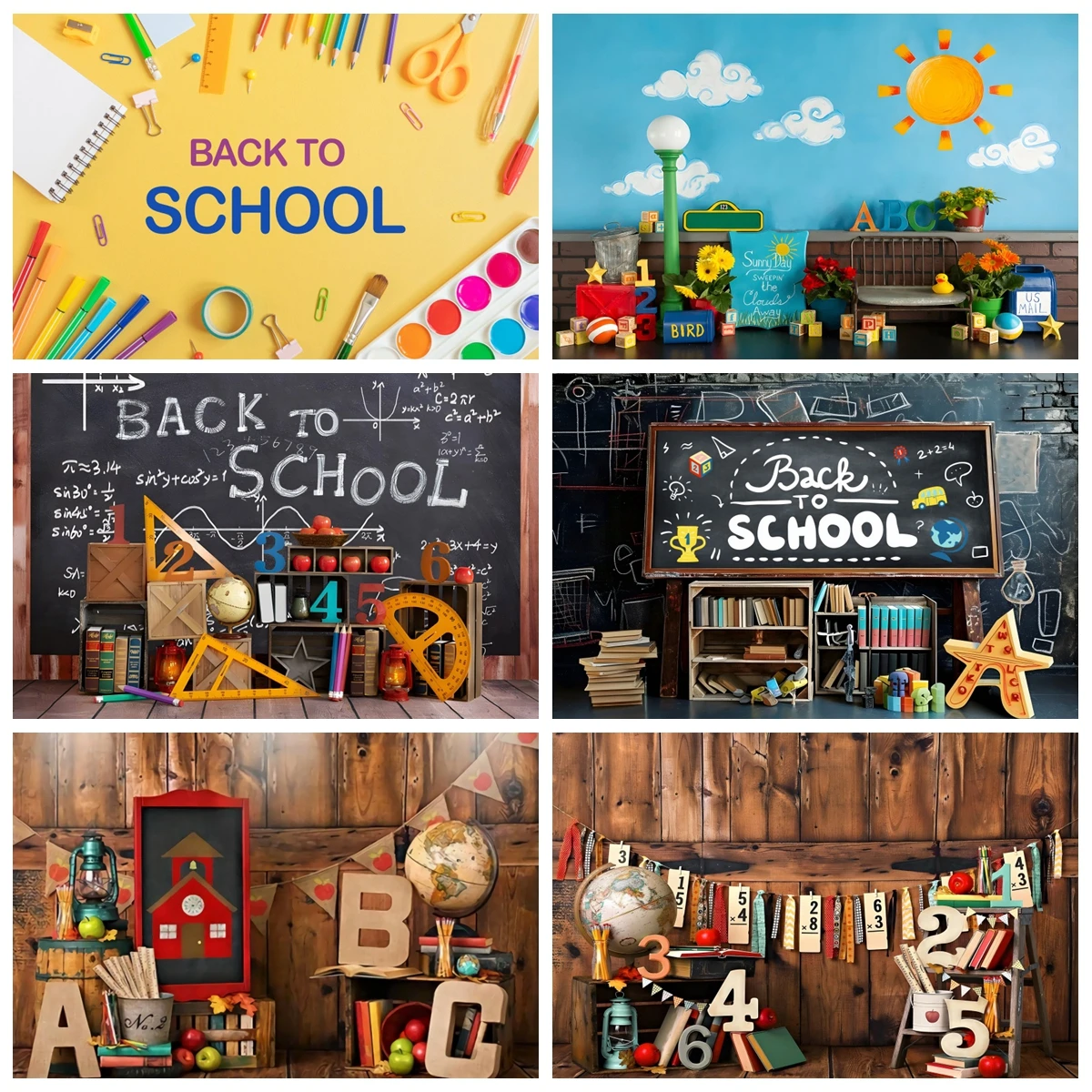 Back To School Backdrop for Photography Children Black Blackboard Pencil Graduation Baby Portrait Background Photo Studio Props photo backdrop