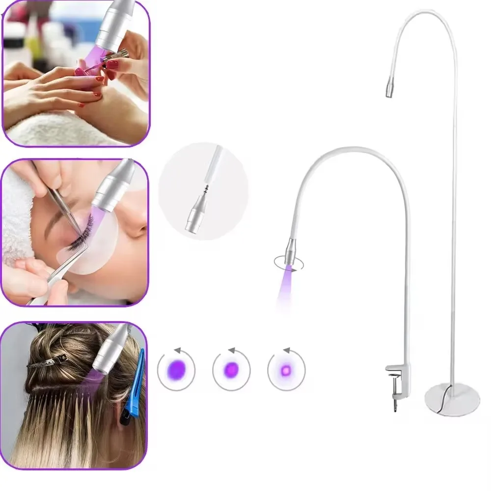 UV Lash Light UV Eyelash Glue 5W LED Eyelash Extensions Nail Tech Glue Lamp with Foot Pedal Control Cured in 2-3 Seconds