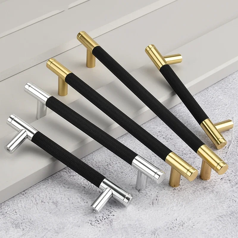 

300mm Length Kitchen Cabinet Wardrobe Door Knurled Handles Drawer Dual Color American Style Pulls Handles for Furniture