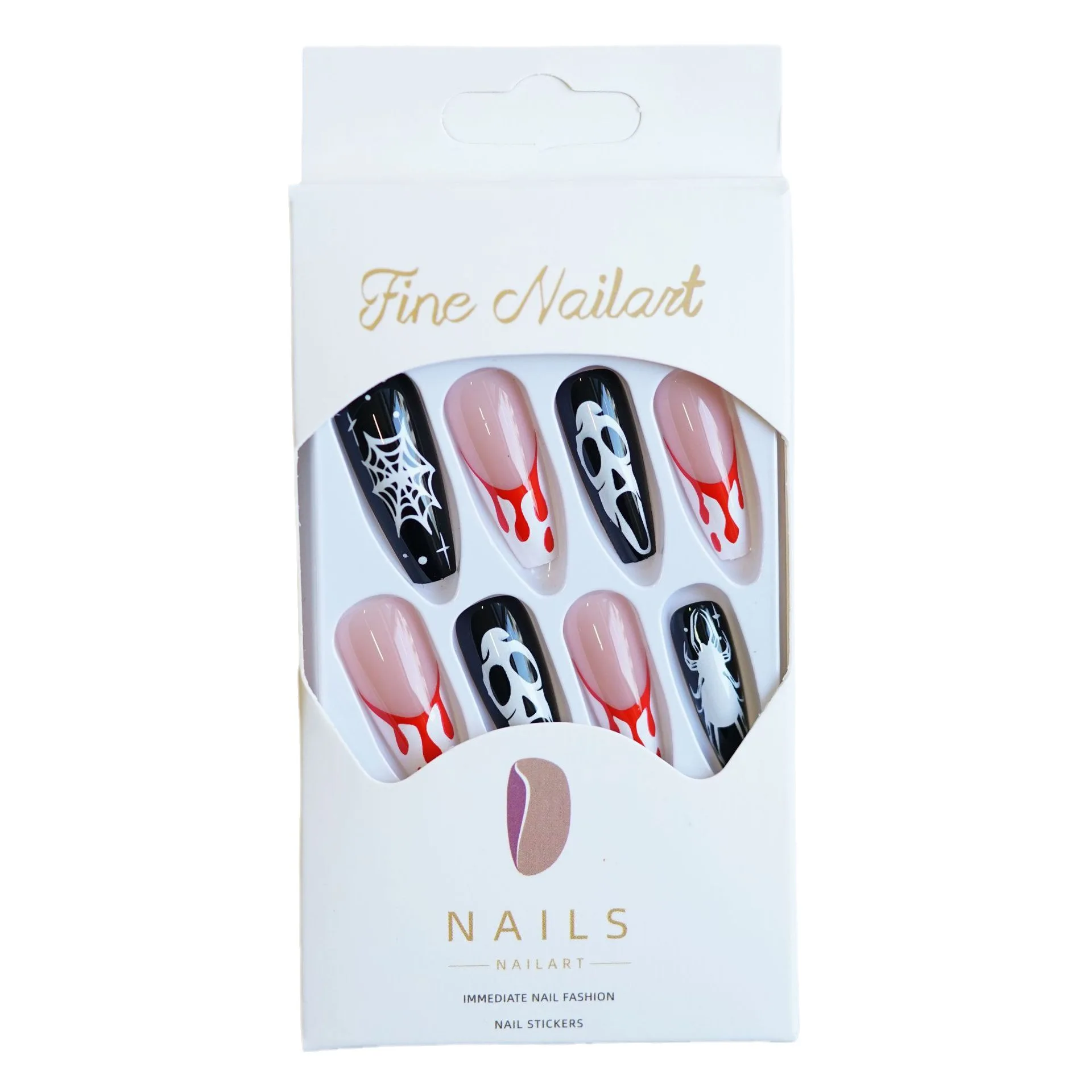 Funny face nail patch Halloween nail suit