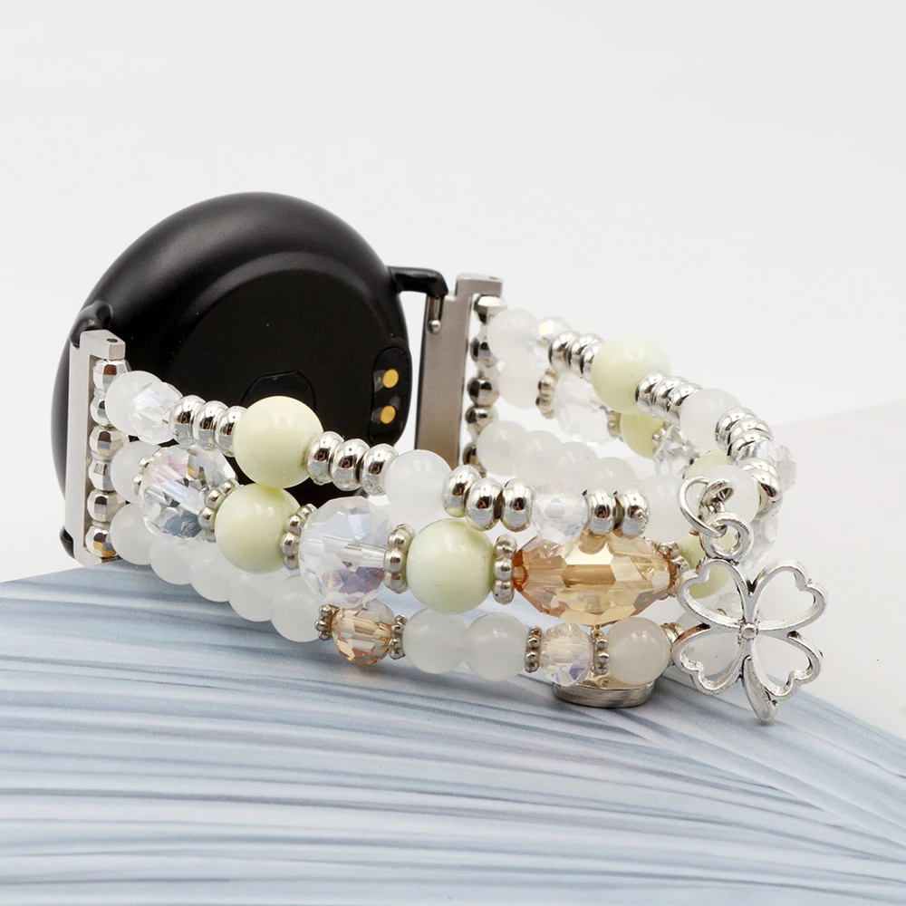 

Jewelry Dressy Wristband Bands for Garmin Venu Sq/Venu 2 Plus/Vivoactive 3 Watch Bracelet 20mm Beaded Strap Forerunner 645 245