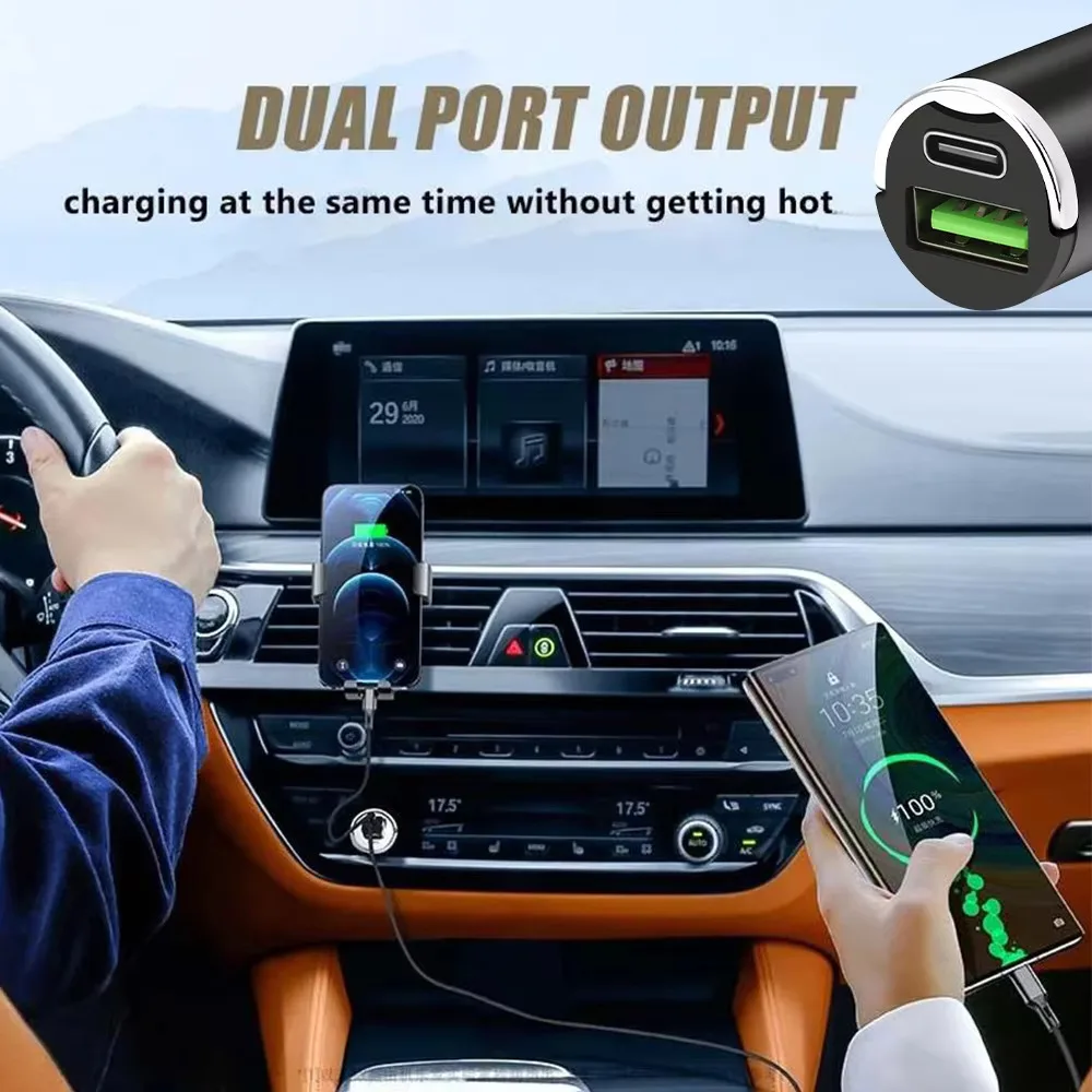 12V-24V Car Charger Lighter PD Fast Charging For IPhone QC3.0 Mini USB Type C Mini Car Phone Charger For Samsung Huawei Xiaomi