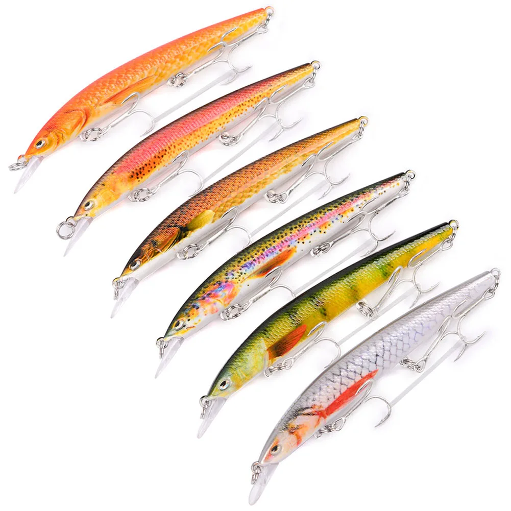 

3D Minnow Fishing Lure Saltwater Freshwater Minnow Lure With 1 Bag Free Hook For Bass Trout Angler Outdoor Fishing 11.5cm / 9g