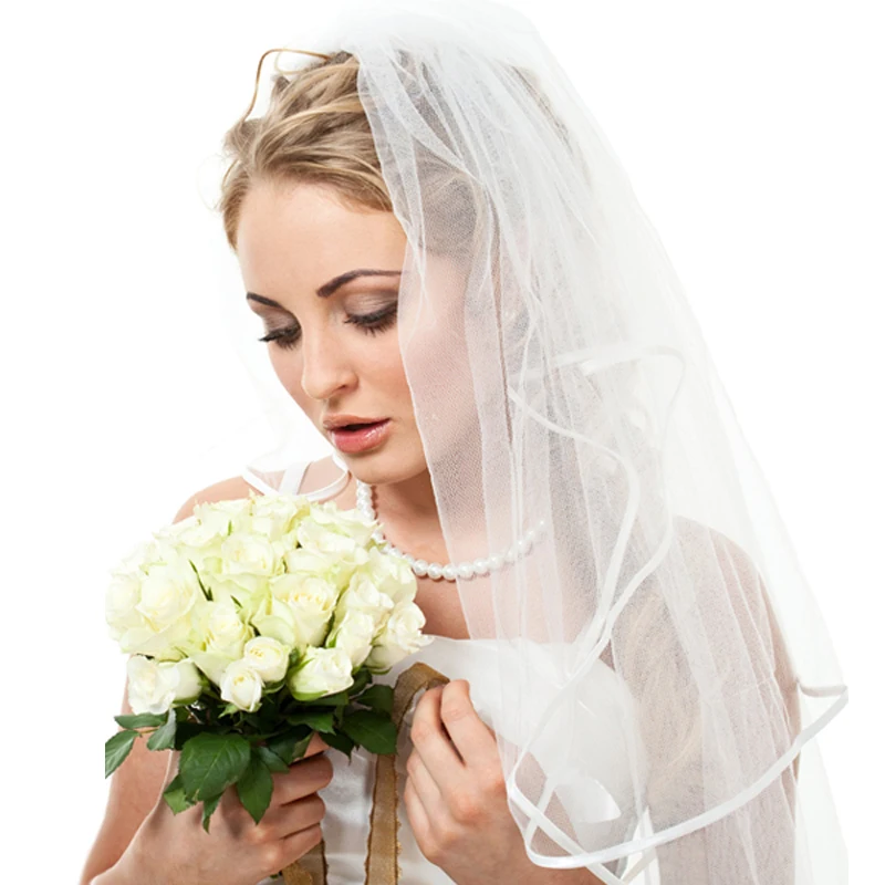 Velo da sposa Velo da sposa 2 livelli Bordo del nastro Fascia per capelli Addio al nubilato Decorazioni regalo per addio al nubilato Accessori per capelli - immagine 5