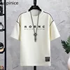 Summer Ice Silk Short-sleeved T-shirt Five-quarter Pants Suit Men's Loose Thin Casual Top Shorts Sports Set Male Clothes 5