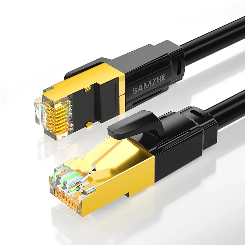 thumbnail image 1 of Cable Ethernet SAMZHE Cat8 SFTP Cable de conexión Cat 8 UTP Lan Cable de 10 Gbps, 25 Gbps, 40 Gbps para computadora RJ45, redes, 1 of 5