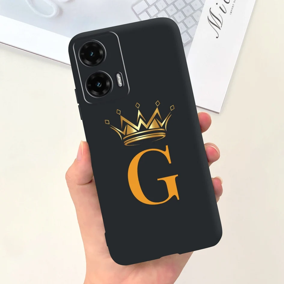 Chic Crown Letters Soft Silicone Back Cover for Moto G35 5G - 2024 Edition