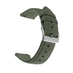 Durable Waterproof Sailcloth Nylon Quick Release Watch Strap - 22mm (Army green)