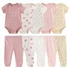 6/9/10Pieces Cartoon Bodysuits+Pants Unisex Cotton Baby Girl Clothes Short Sleeve Newborn Baby Boy Clothes Bebes