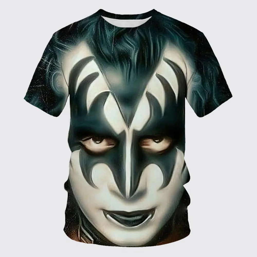 

Summer Men'S Album Band Solo 3d Graphic T-Shirt Street Hip Hop Casual Short Sleeve O Collar Oversized Top Clothing