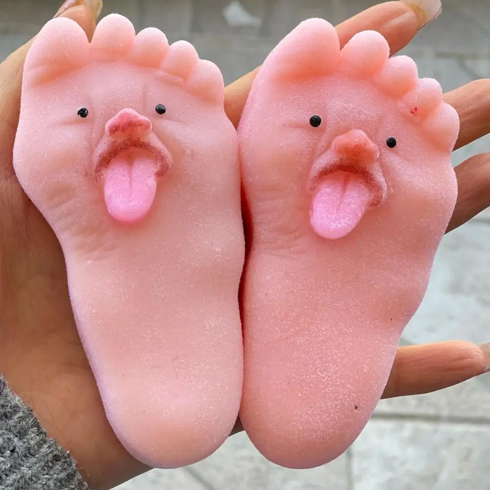 혀가 튀어나오는 큰 발 장난감, 신기하고 부드러운 스트레스 해소용 어린이 장난감, 선물용, 느린 압력 해소 성인용 리바운드 장난감, Rel Q9l5