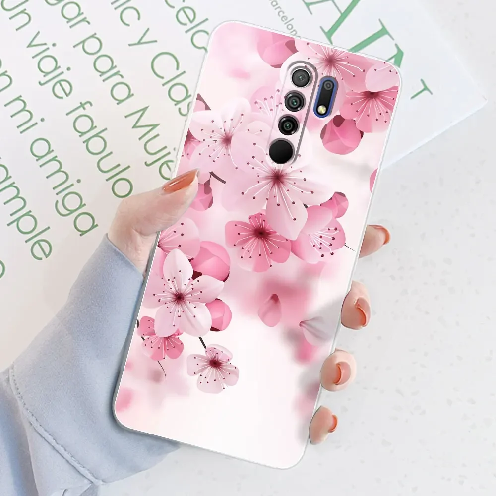 Elegant Watercolor Marble Transparent Silicone Soft TPU Case for 6.53-inch Smartphones - Protective Bumper Back Cover