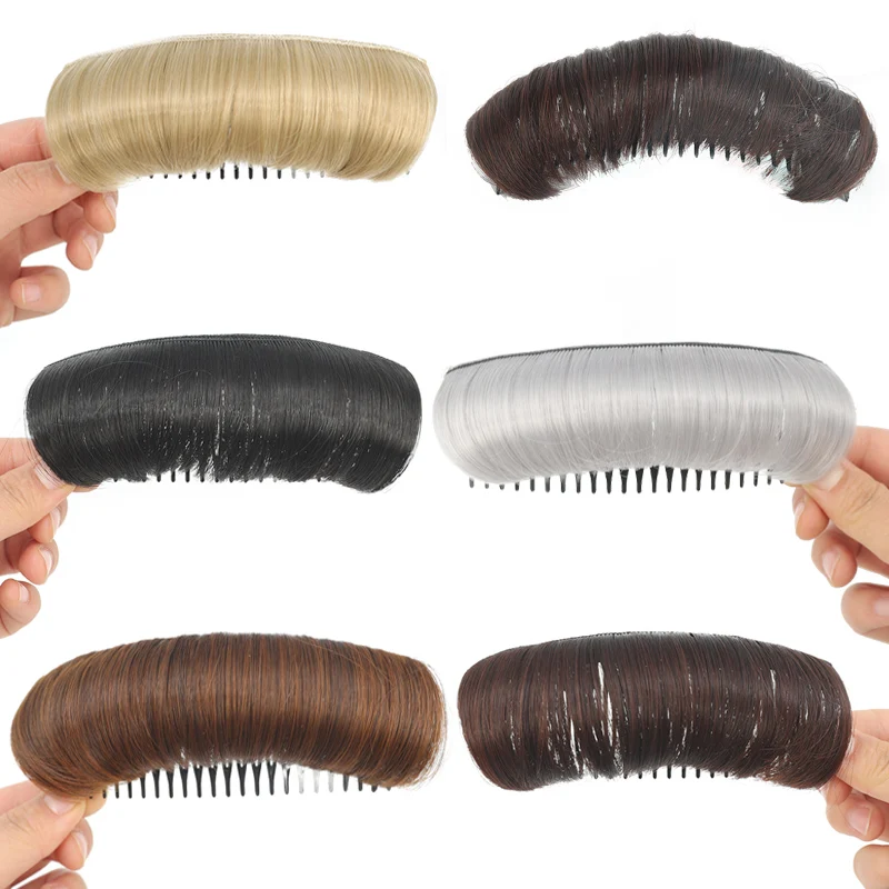Synthetic Hair Bun Invisible Comb Wig Clip Styling Adds Women's Hair Volume Hair Pads Women's Simple Monochrome Hair Accessories