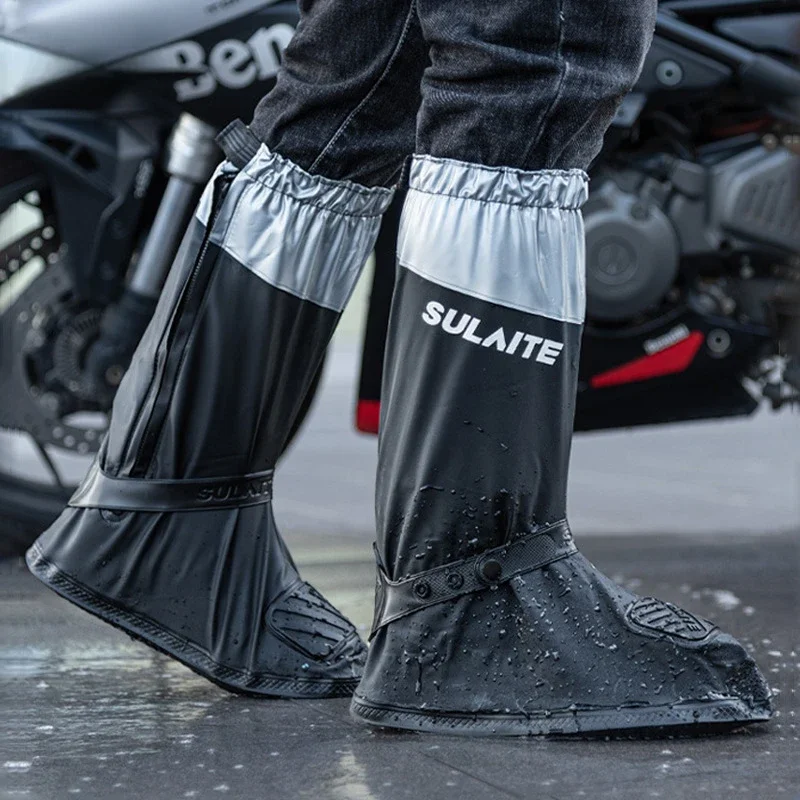 Motorcycle shoe cover Thickened non-slip and wear-resistant rain shoes Outdoor riding Rainproof high rain boot cover