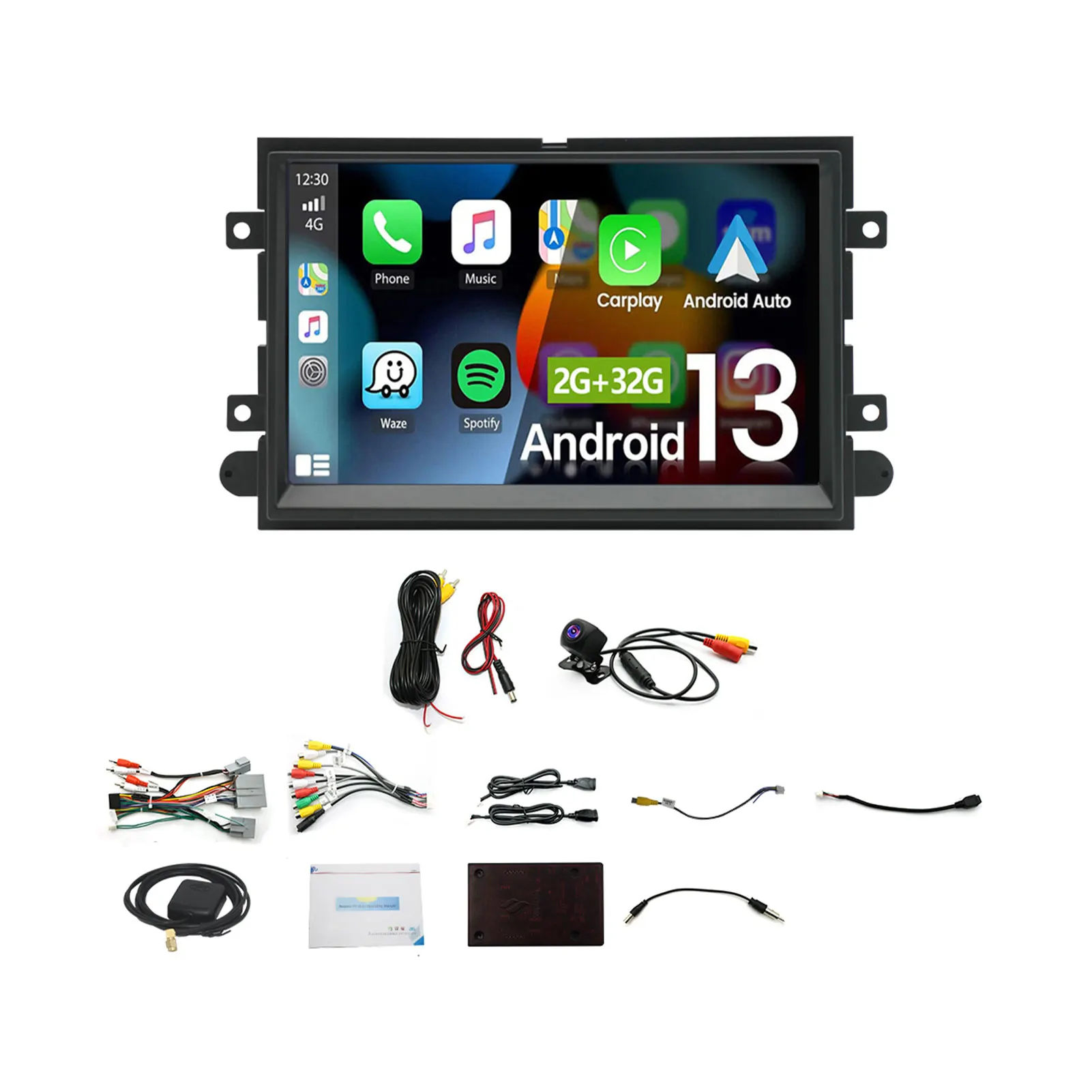 

ABS Android 13 7Inch IPS Touch Screen Car Stereo Radio Car Stereo GPS/WiFi/BT Navigation For F150/F250/F350 04-14 2G+32G