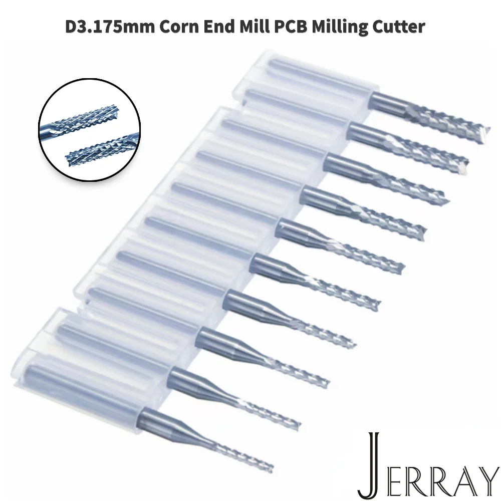 

D3.175mm PCB Router bit CNC Milling Cutter SPIRAL Carbide End Mill Engraving Bit End Mill for PCB MDF Corn End Mill