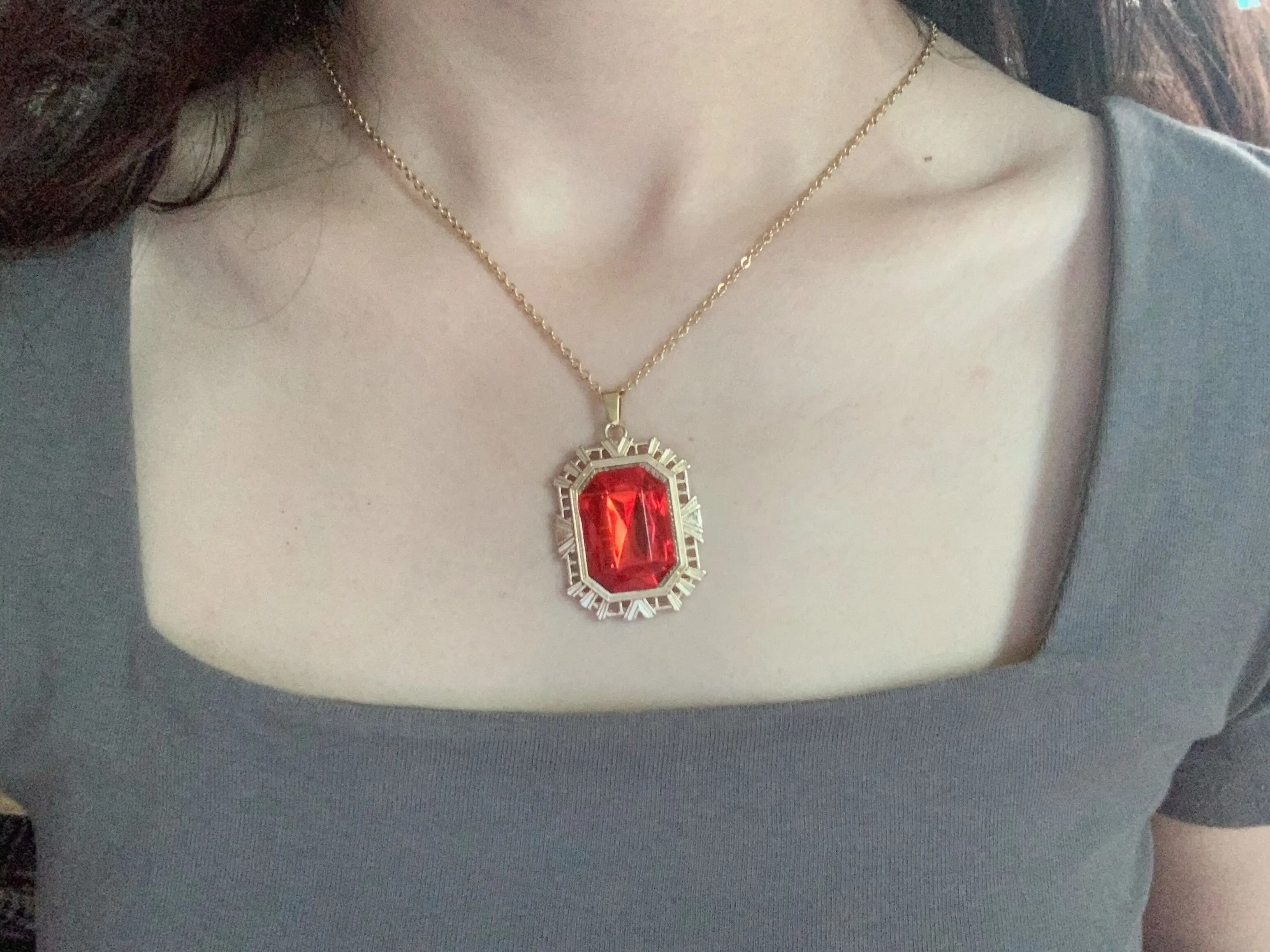 The Sandman Cosplay Ruby Neckalce Magic Morpheus Red Ruby Stone Pendant Dreamstone Jewelry Accessori Per Costumi Prop Gift