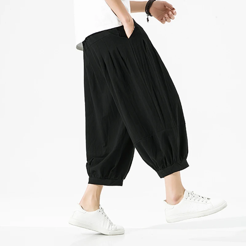 

Summer Japanese Men Women Hip Hop Wide Leg Baggy Pants Men Belly Dance Yoga Slacks Sweatpant Trendy Loose Dance Sport Clothes