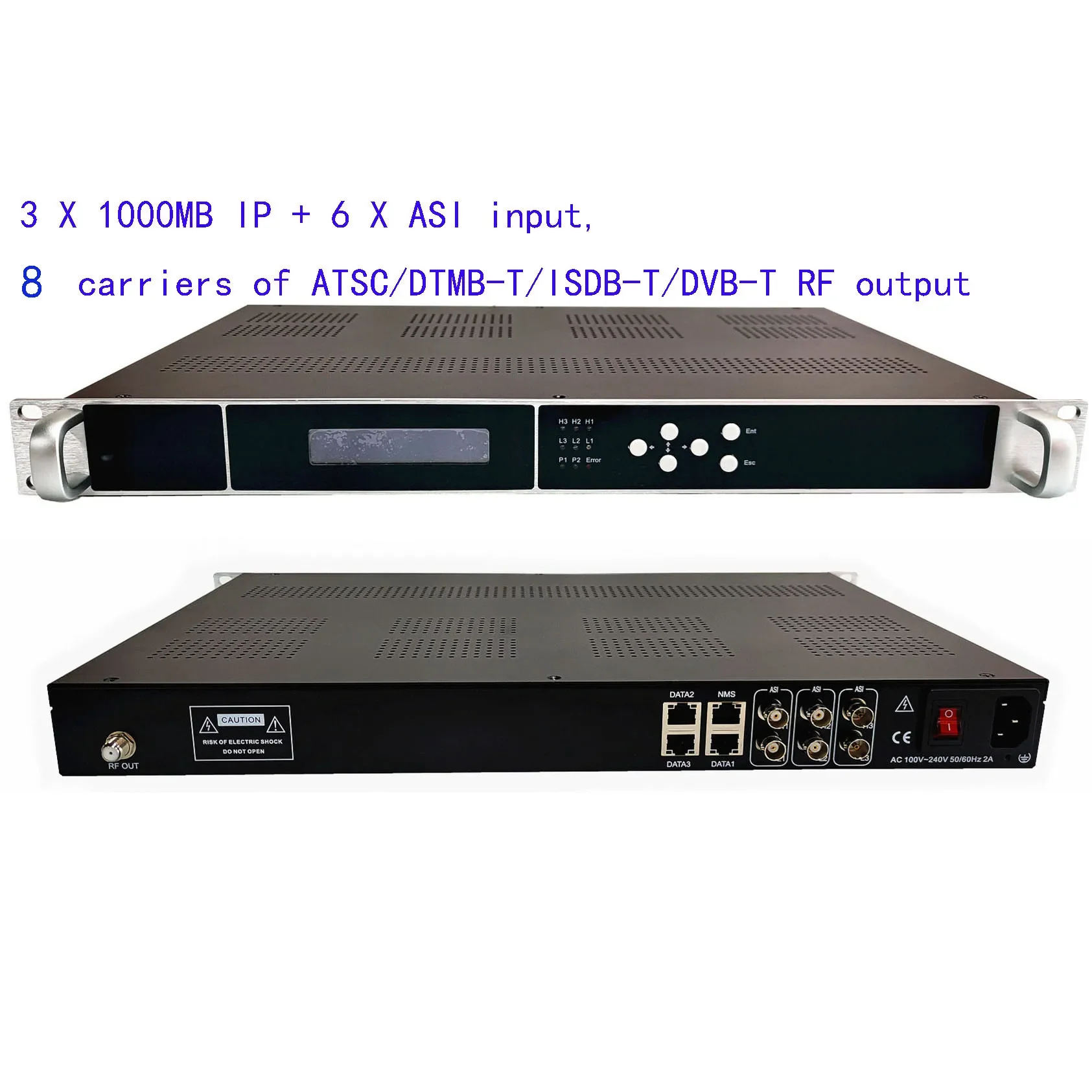 

8 16 24 channel IP to RF ASI to RF Cable TV front-end equipment DVB-T ATSC ISDBT DVB-C modulator