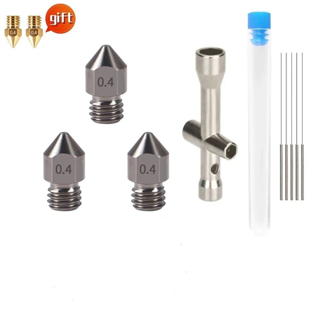 

3 Pcs 0.4mm Hardened Steel Nozzles MK8 Nozzles 3D Printer Nozzles for Creality Ender 3/3 Pro/3 V2, Ender 5/5 Pro, CR-10/10S
