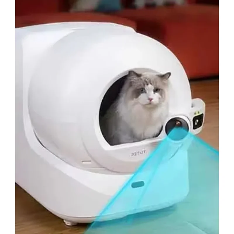 둥근 고양이 상자 자동 청소 스마트 쓰레기 제거, 고양이 쓰레기 상자