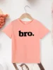 Fashion Girls Boys T-Shirts Top Clothes Oversized Bro Printing Kids Summer T-Shirts New High Quality Child Simple Cool 3