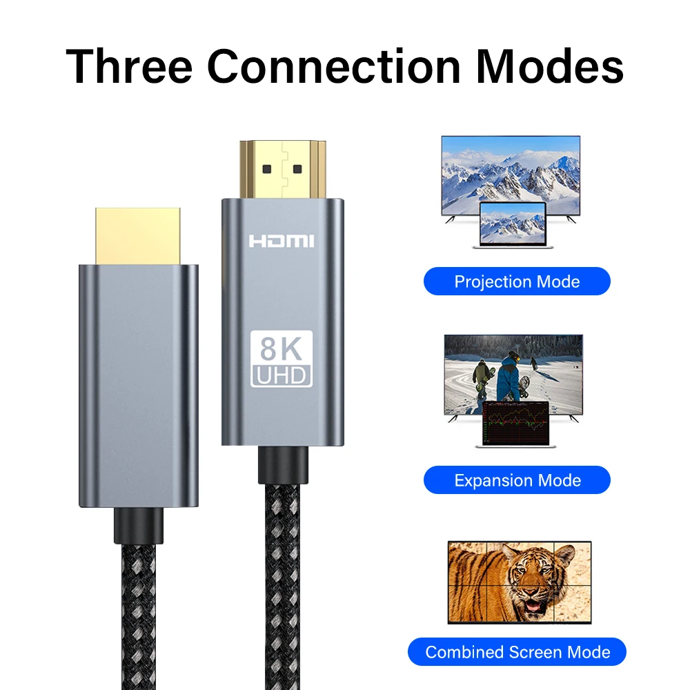 Ultra High-Speed 8K HDMI Cable with HDR & EARC, 48Gbps, 5M