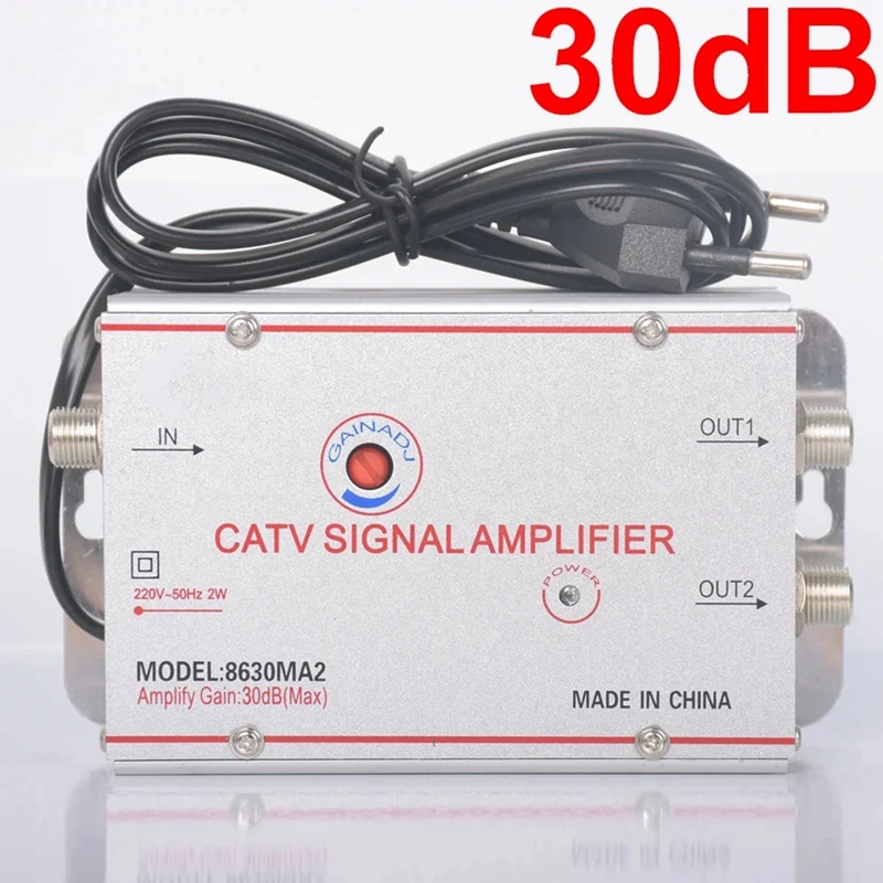 8630MA2 30dB 케이블 TV 분배기 증폭기 디지털 TV 안테나 신호 부스터 홈 TV 장비 45Mhz 860MHz EU Plug-A86Z