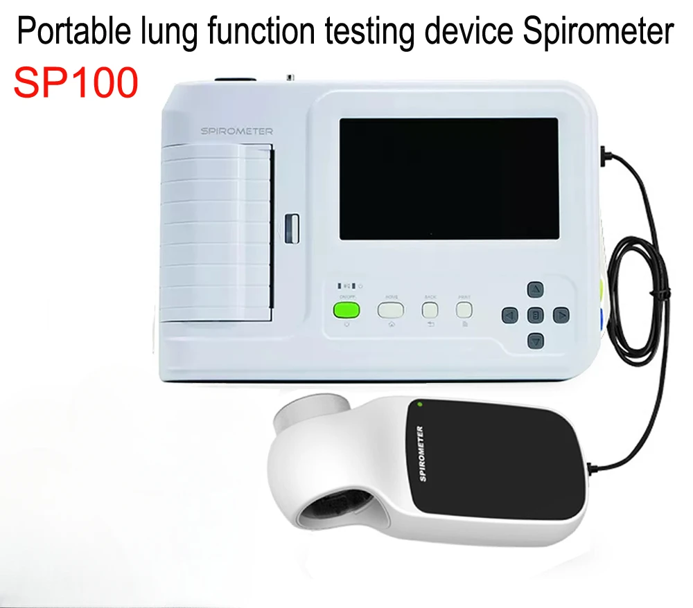 Digital Spirometer TFT LCD Touch Screen SP100 Lung Function Pulmonary Device Breathing Diagnostic FVC VC SVC MVV Device