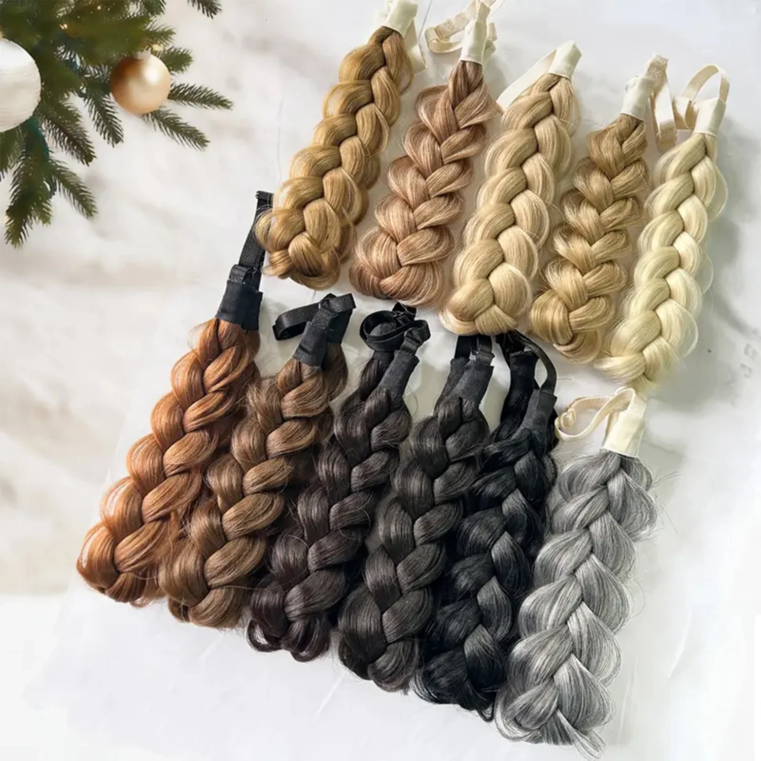 Braided Elastic Band Headband - Stylish Black Brown Hair Accessory