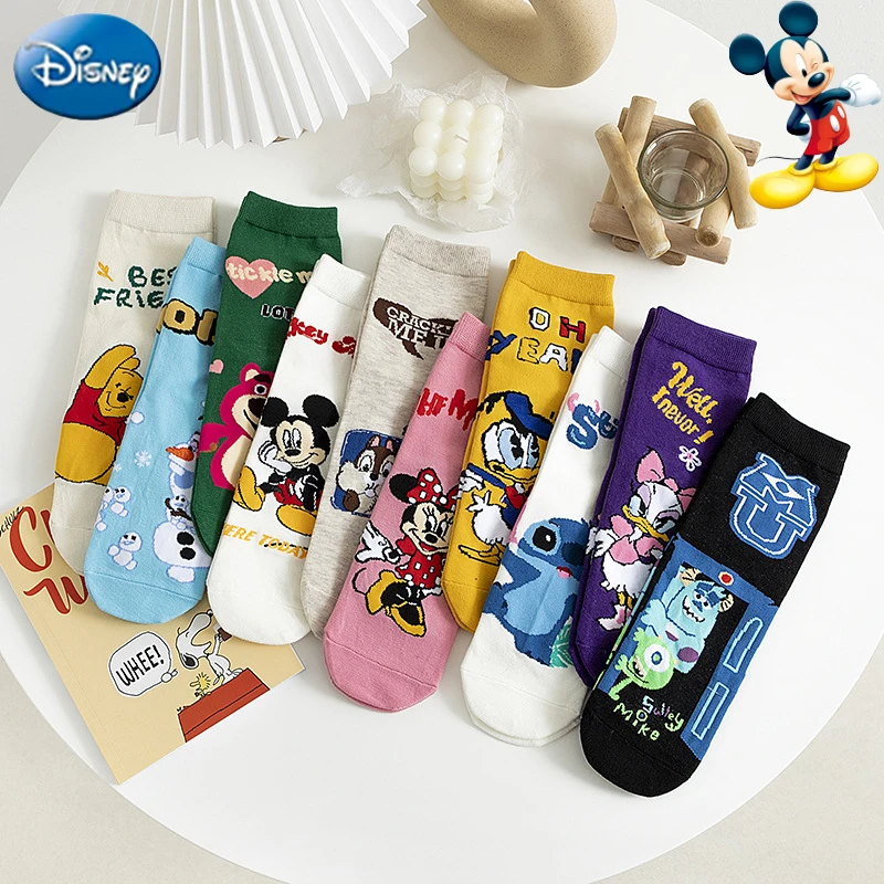 Anime Disney Women's Mid length Cotton Socks Boys Girls' Stitching Cosplay Movable Dolls Sleeping Mid length Decorative Gifts kids socks,women socks