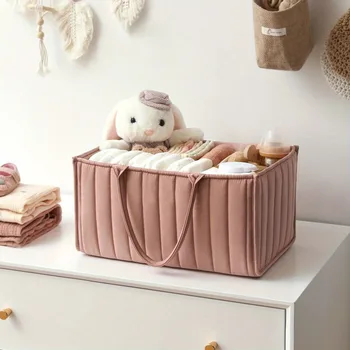 Baby Stroller Bag Large Capacity Felt Cloth Mommy Bags Luxury PU Leather Carrying Handle Diaper Storage Bags Stroller Organizer