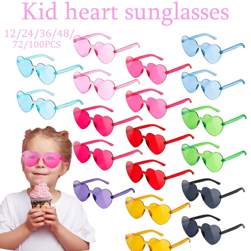 

Детские солнцезащитные очки без оправы, в форме сердца, 12-100 шт.