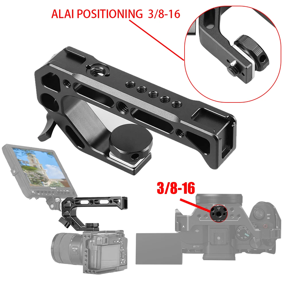 

górny uchwyt do Sony do Canon DSLR Camera Cage uniwersalny z zimnym butem do monitora LED Light 3/8 gwintowanymi Upper handle