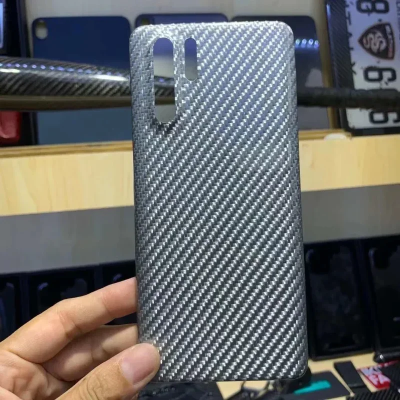 

Carbon Fiber Case for Huawei P30 Pro Case Silver Cover Aramid Fiber Luxury protective Cover for Huawei P30 Pro Phone Accessories