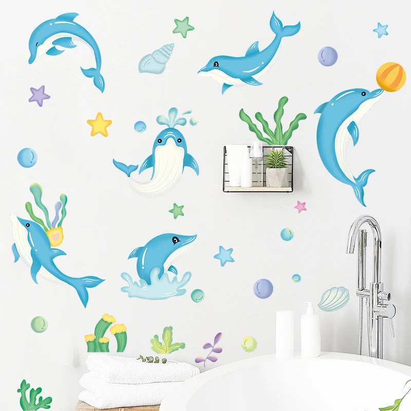 3D Ocean World Wall Stickers - Removable Decals For Kids Room, Bathroom, Nursery