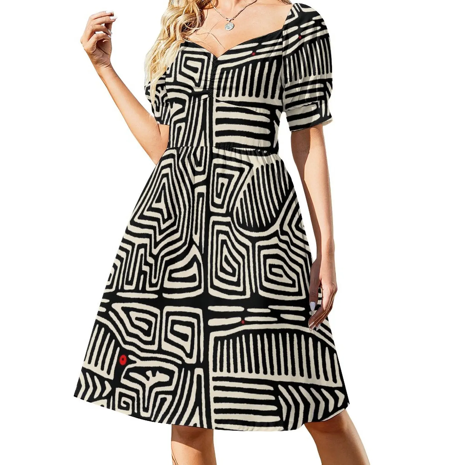 

San Blas Mola Black Bird Dress dress summer summer woman dress 2023