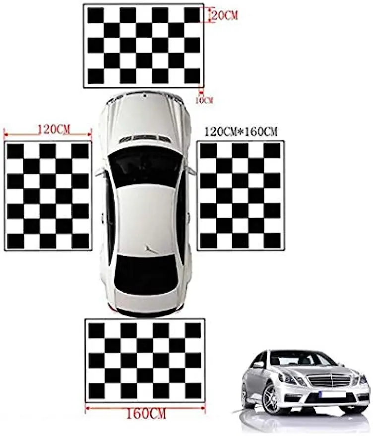 4pcs*(1.6 * 1.2M) 2D Vehicle Camera Calibration Calibration Cloth for 360-Degree Panoramic Bird's-Eye Panoramic DVR System