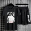 Eminem Slim Shady Print T Shirt Shorts for Men Short Sleeve Sports Suit Oversized Casual Tees Short Pants Hip Hop Two Piece Sets 3